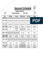 gr2 Class Schedule 2015-2016