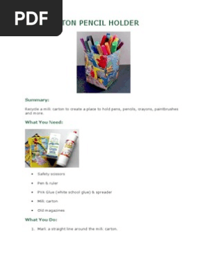 Milk Carton Pencil Holder