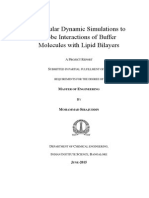 Molecular Dynamic simulations to probe interactions of buffer molecules with lipid bilayer