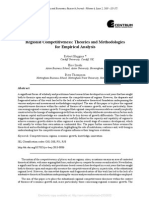 Regional Competitiveness Theories and Methodologies For Empirical Analysis