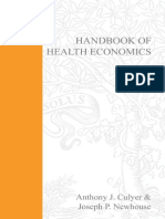 HANDBOOK OF HEALTH ECONOMICS VOLUME 1A