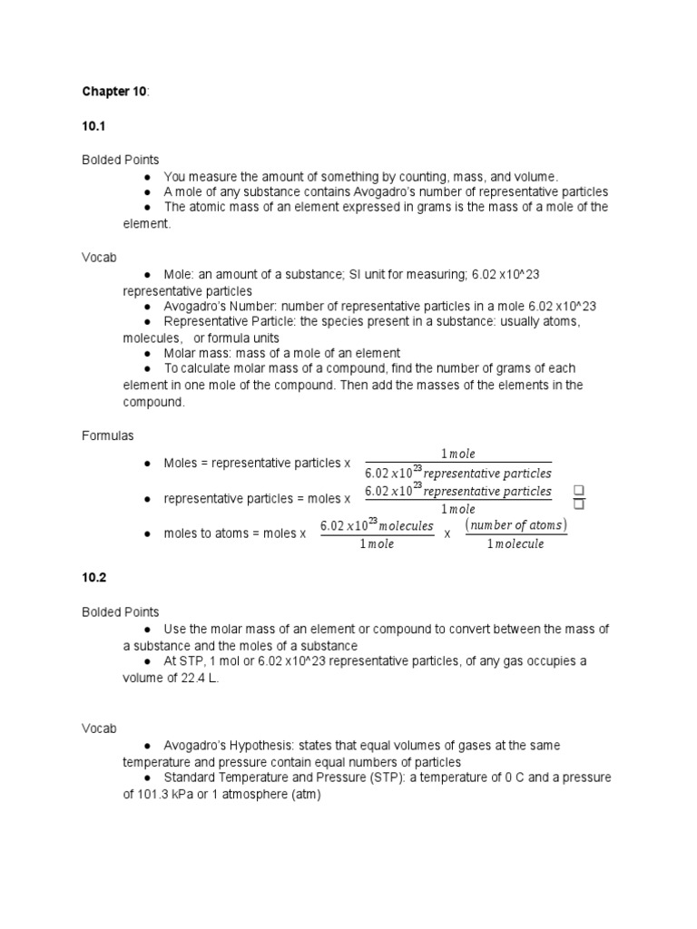 Chemistry Midterm Study Guide PDF Mole (Unit) Liquids