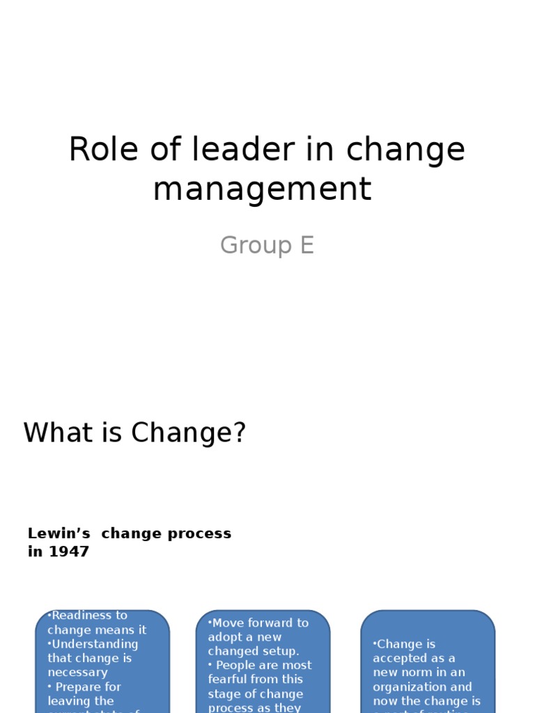 Leadership Roles in Change Management | PDF | Change Management ...