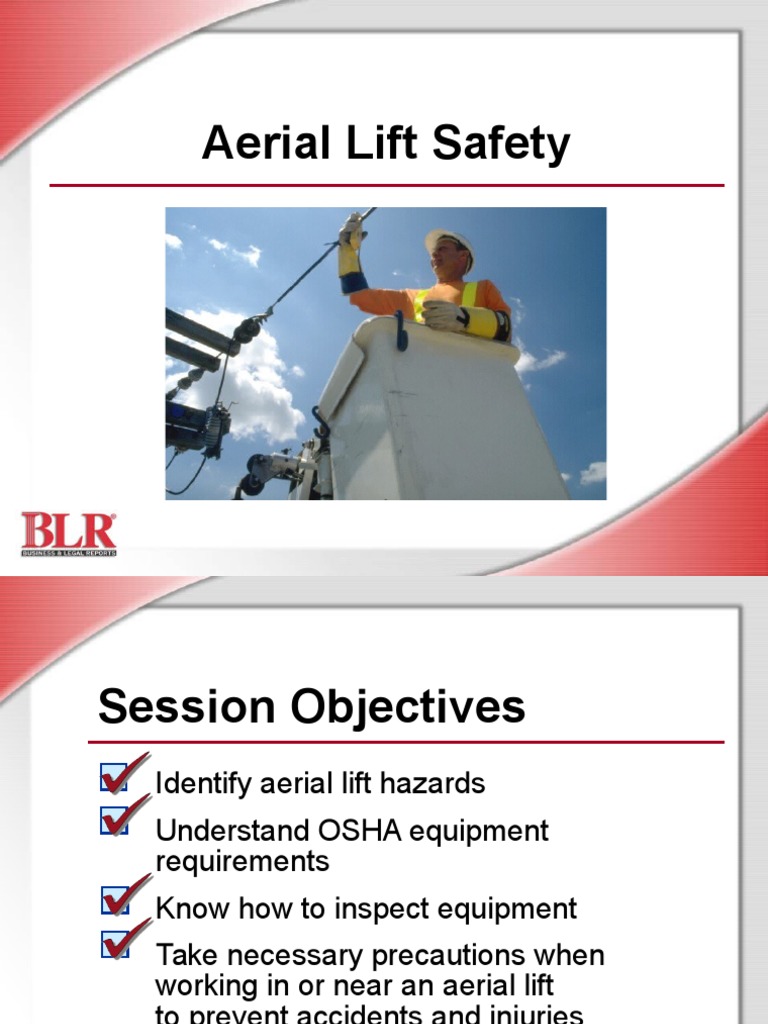 Aerial Lift Safety PowerPoint | PDF | Elevator | Occupational Safety And  Health Administration