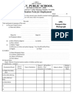 D.A.V. Public School: Application Form For Employment