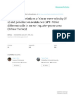 Empirical Correlations of Shear Wave Velocity