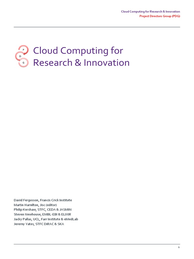Cloud Computing For Research and Innovation | PDF | Cloud Computing ...
