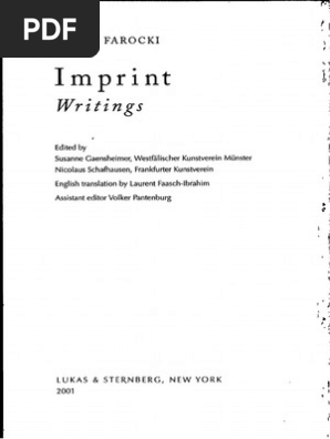 Harun Farocki Imprint Writings Pdf