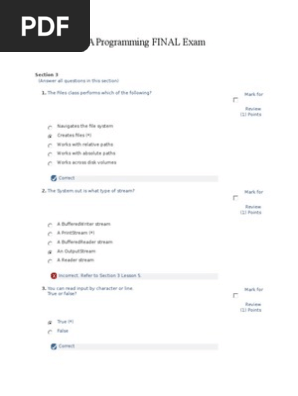 その他 Java 2 (Exam Cram) JP Midterm Exam 2 | PDF | Java (Programming Language