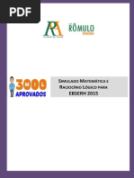 Simulado de Raciocínio Lógico EBSERH 2015 COMENTÁRIOS