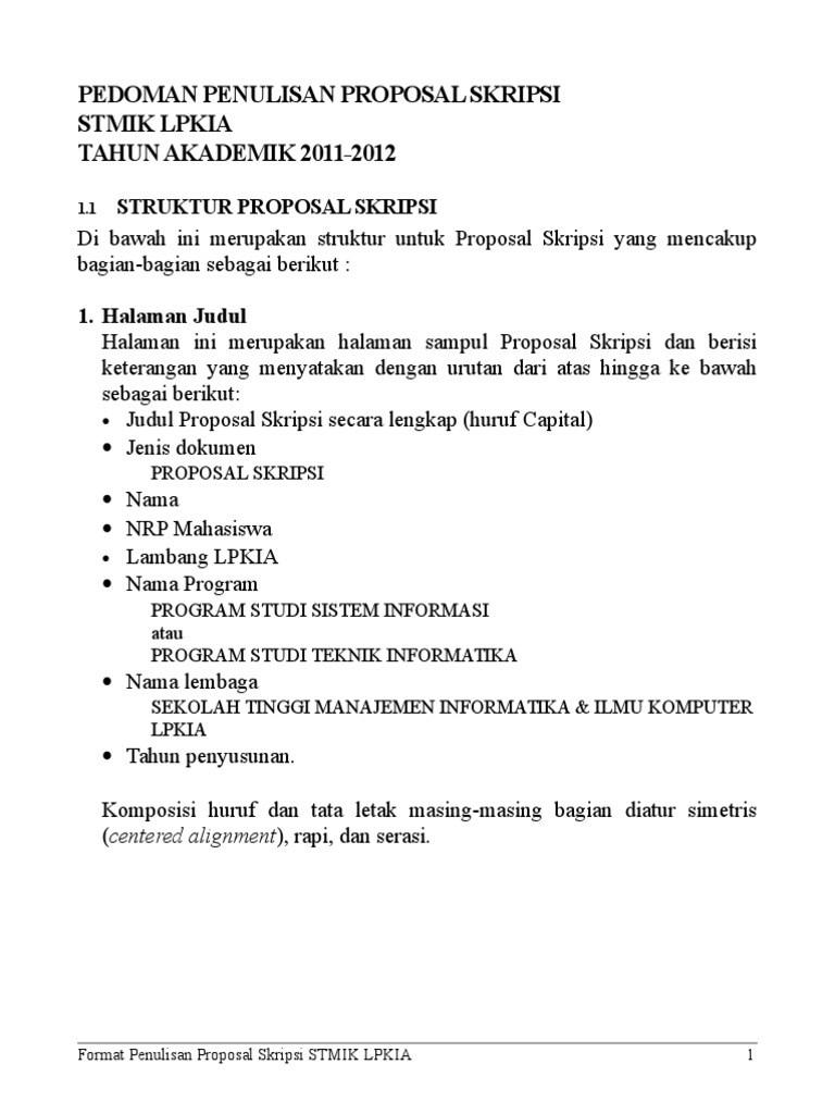 Panduan Penulisan Proposal Skripsi | PDF