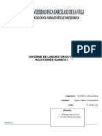 Informe Lab Analitica n4 (Reacciones Quimica I)