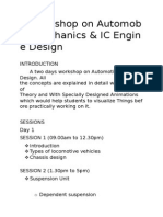 Workshop On Automob Ile Mechanics & IC Engin e Design