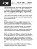 Differences Between TDMA, CDMA, and FDMA