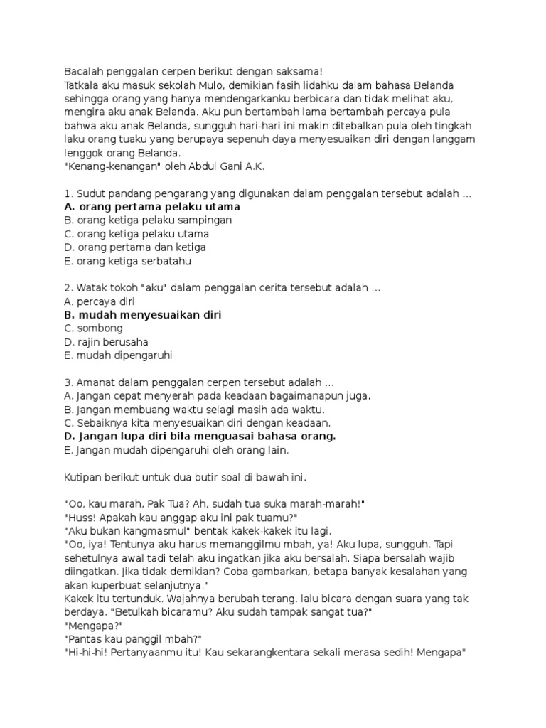 soal unsur intrinsik cerpen dan novel.docx