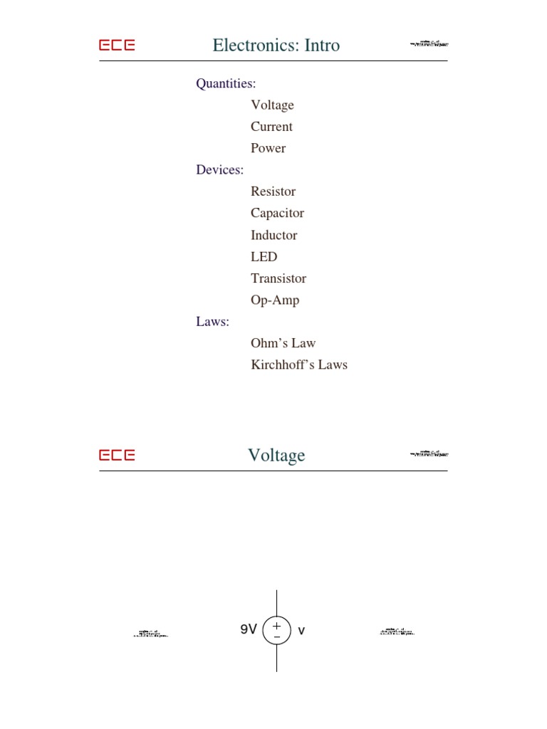 Outreach ElectronicsIntro | PDF | Voltage | Electrical Network