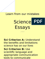 Learn From Our Mistakes - Science Essays (Grade 9/10)