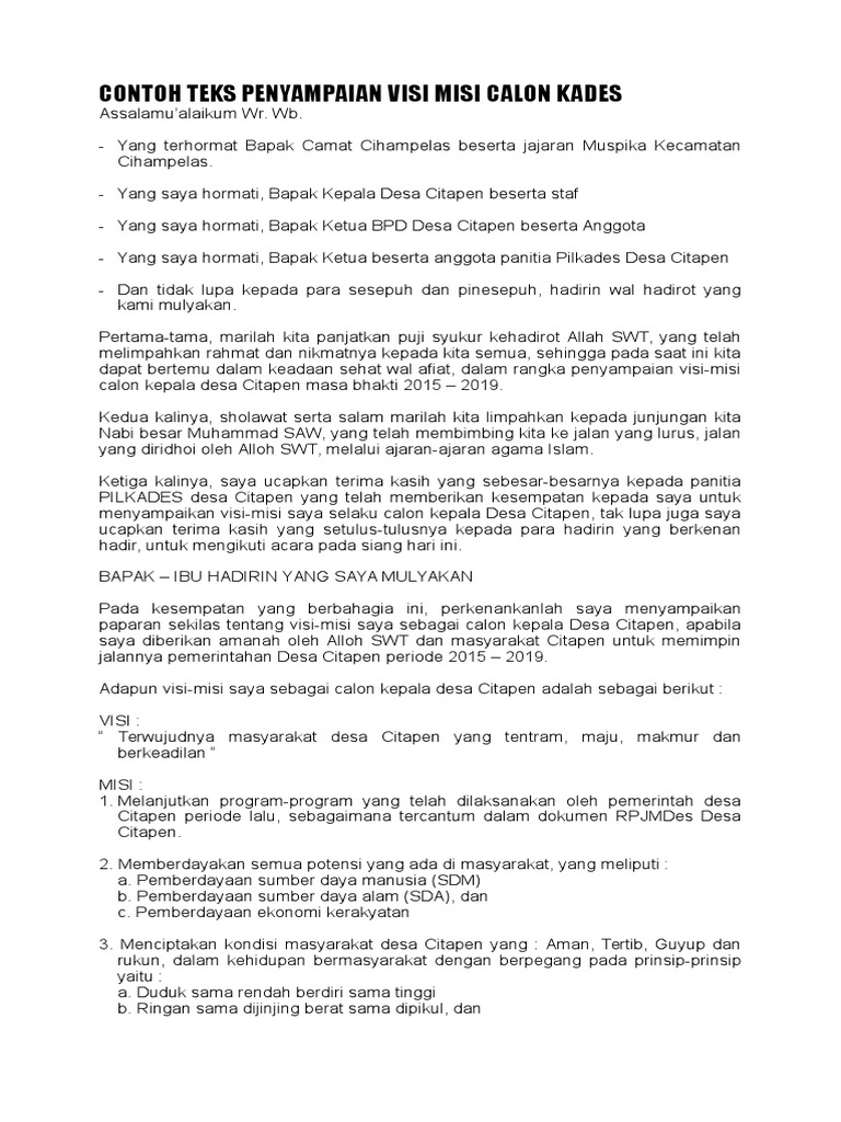 Contoh Surat Mandat Calon Kades - Contoh Surat