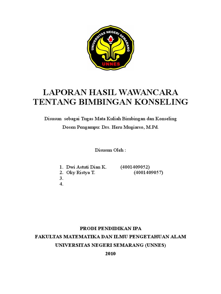Laporan Hasil Wawancara Tentang Bimbingan Konseling 5 Lembar 2