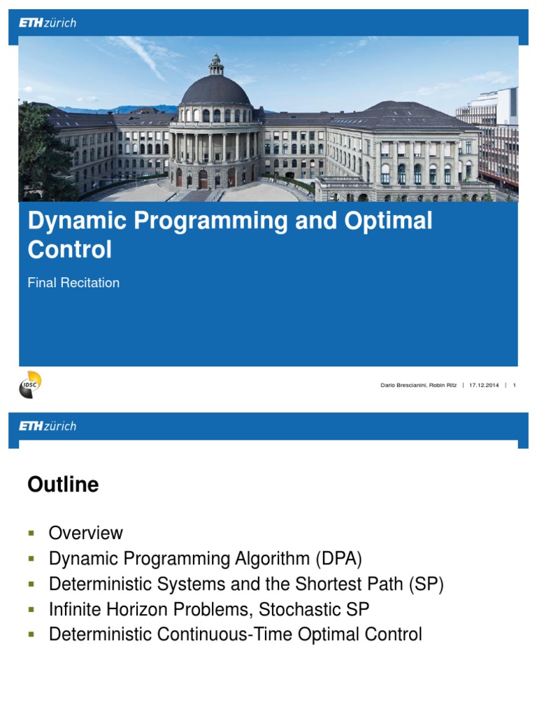 Dynamic Programming and Optimal Control: Final Recitation | PDF ...