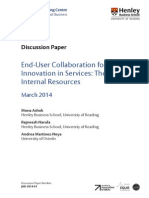 End-User Collaboration For Process Innovation in Services: The Role of Internal Resources