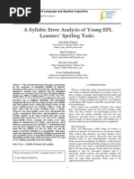 A Syllabic Error Analysis of Young EFL  Learners’ Spelling Tasks