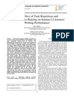 The Effect of Task Repetition and  Consciousness-Raising on Iranian L2 learners'  Writing Performance