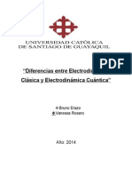 Diferencia de Electrodinamica Clasica y Cuantica