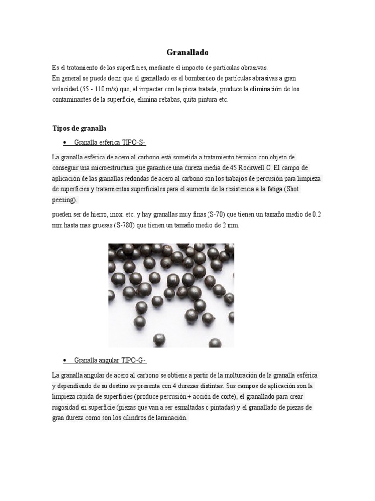 Tipos de Granalla | Acero | Cobre