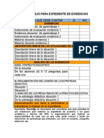 Lista de Cotejo para Expediente de Evidencias