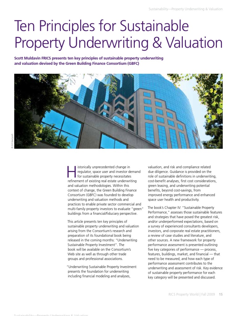 Picture of Sustainability-Property Underwriting & Valuation | Download Free PDF ...