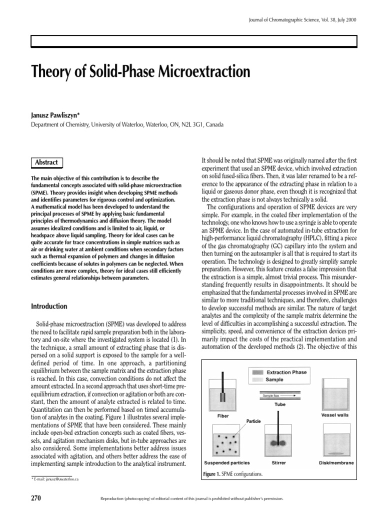 Understanding Solid-Phase Microextraction | PDF