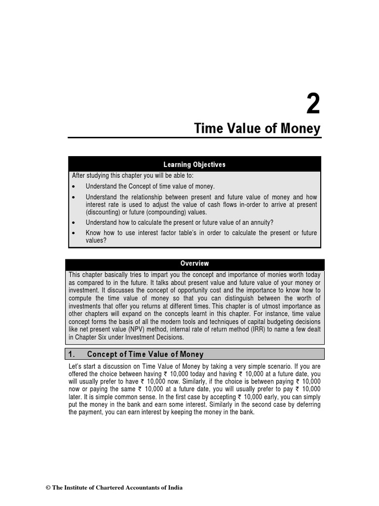 Time Value of Money PDF Present Value Time Value Of Money