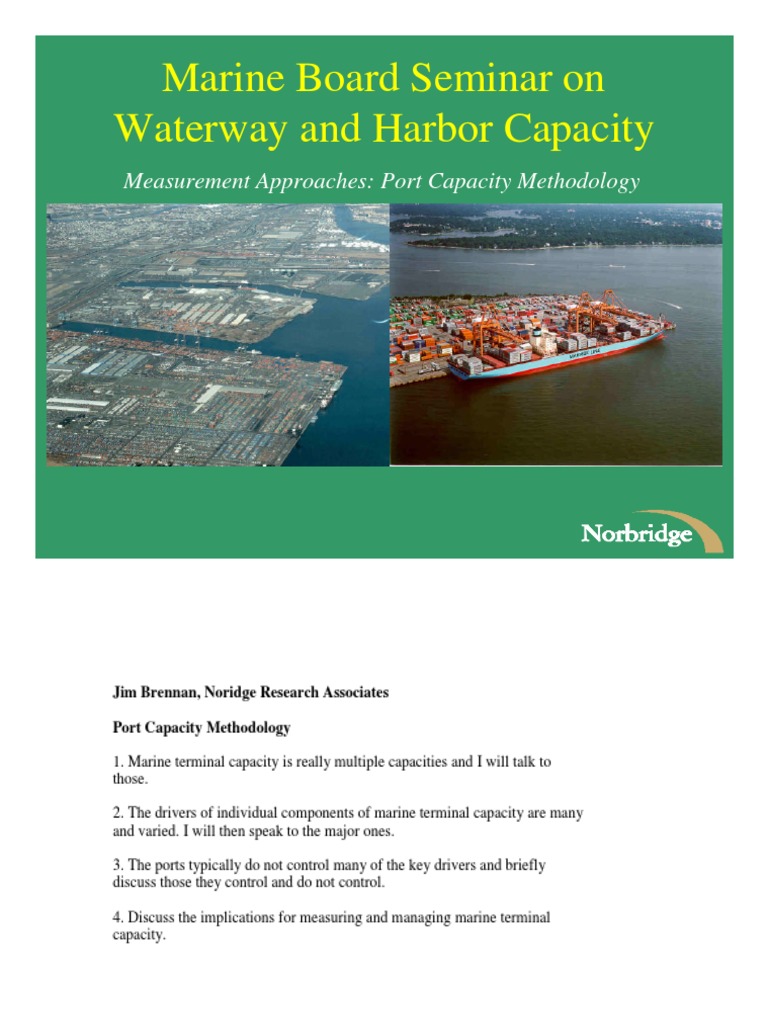 Measurement Approaches - Port Capacity Methodology | PDF | Rail ...