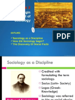 Origin of Sociology
