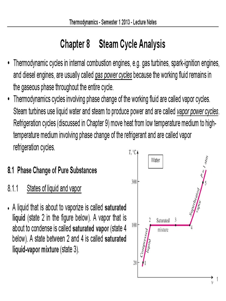 Steam Cycle Notes PDF Cogeneration Steam