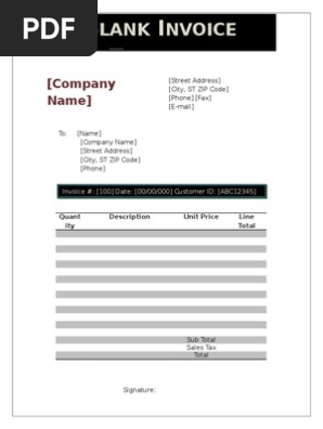 Blank Invoice Template 3