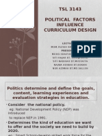 Political Factors Influence Curriculum Design