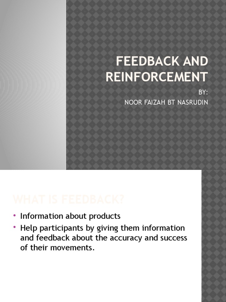 Effective Feedback and Reinforcement Strategies | PDF | Self-Improvement