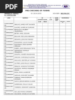 Pre-Checkng of Forms: Grade 8 - Apple A. Castillon