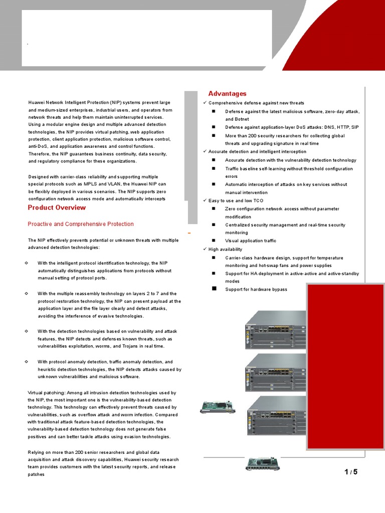 Huawei NIP: Comprehensive Network Security | PDF | Denial Of Service ...