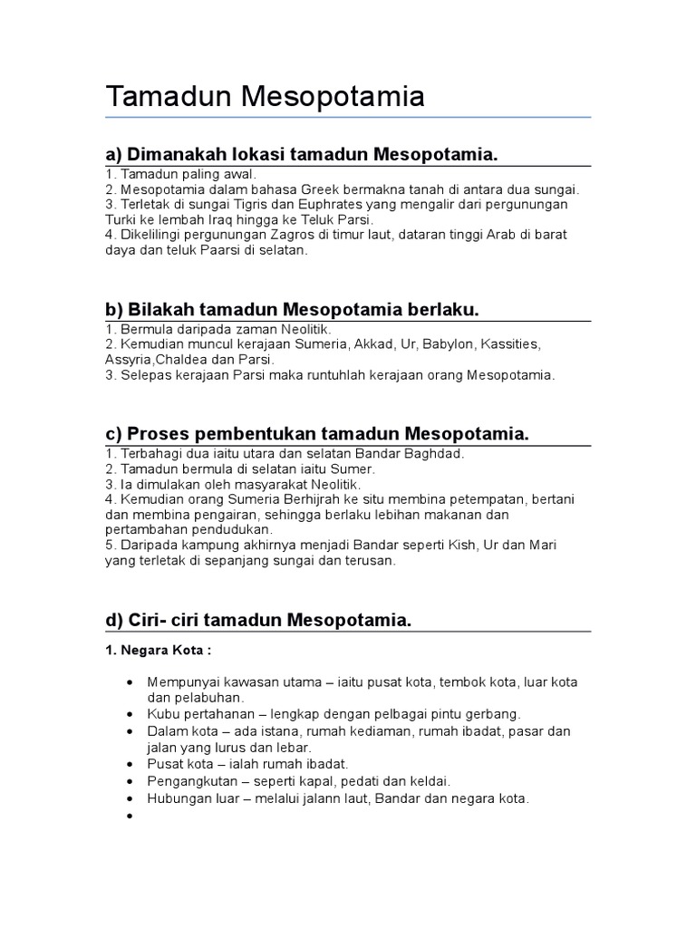 Tamadun Mesopotamia Pdf