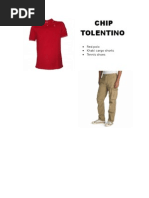 Chip Tolentino: Red Polo Khaki Cargo Shorts Tennis Shoes