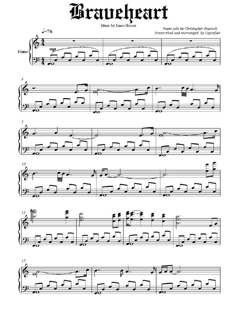 Braveheart Piano