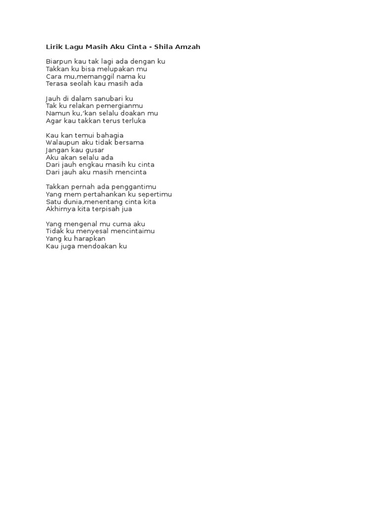 Lirik Lagu Masih Aku Cinta Pdf