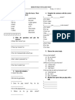 III Bimonthly English Test