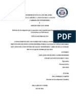 Conocimiento de padres sobre IRA en niños menores 5 años