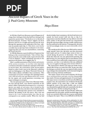 M5 ELSTON Ancient Repairs of Greek Vases in the J. Paul Getty Museum 1990