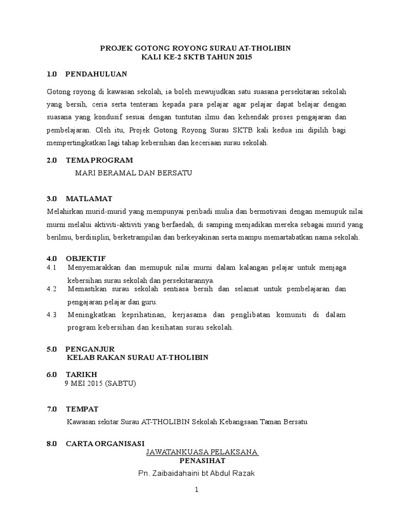 Kertas Kerja Gotong Royong Pdf
