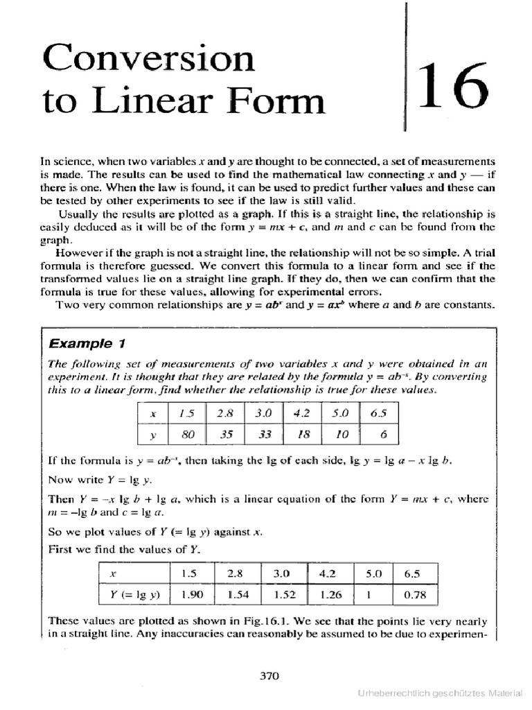 Ch16 Conversion To Linear Form | PDF